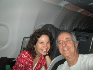 Patrice and me at 33,000 feet somewhere over Iowa on our way to New York.  Internet 6 miles above the Earth, how cool is that?