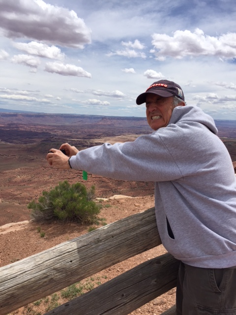 robert with eyes closed